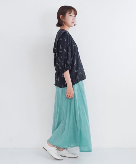 moveストライプファブリックシャツ