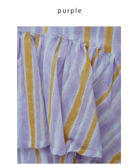 Mix stripeコットンフレンチスリーブPO