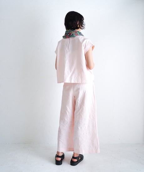 手織りコットンリネンプルオーバー