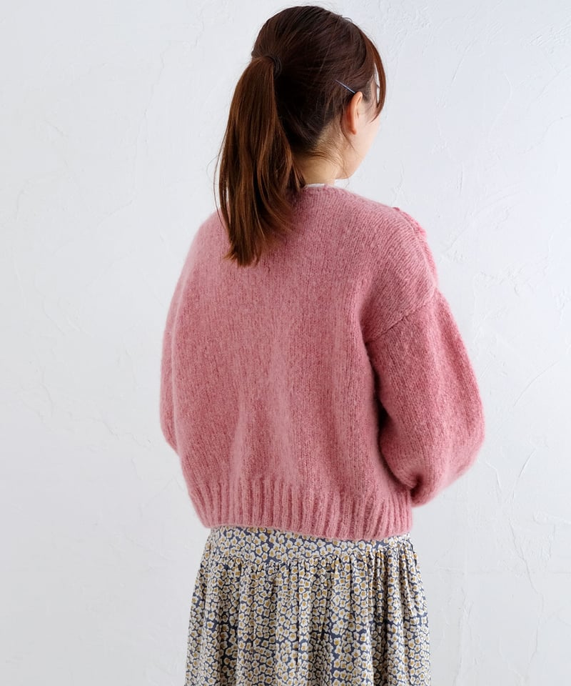 ウールナイロンフラワーカーディガン | kapuwa