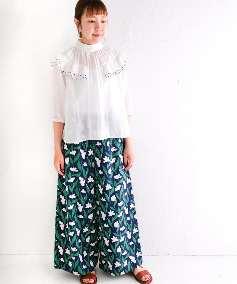 FRAMeWORK コットンシルクフリルブラウス FRAMeWORK コットンシルクフリルブラウス コットンシルクフリル