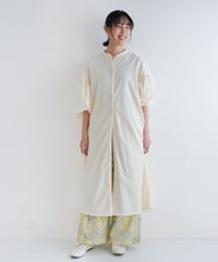 細コーデュロイロングシャツワンピース