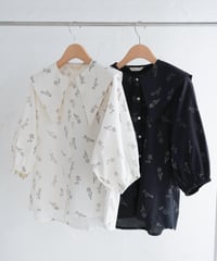 moveストライプファブリックシャツ