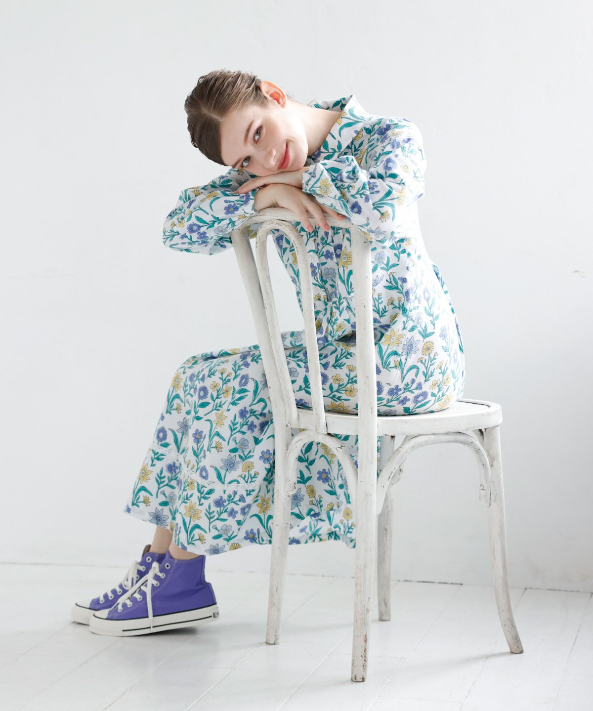 新品タグ付きKapuwa カディ花柄ワンピース Dreamコットンカディワンピース | kapuwa