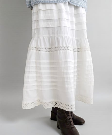 [ kapuwa] カプワ　モスリンカディティアードスカート モスリンカディティアードスカート | kapuwa