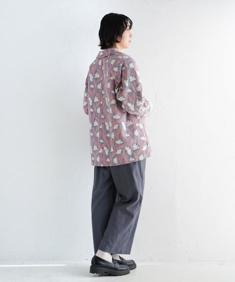 無地コットンモス吊りパンツ