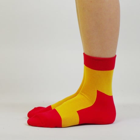 SHOP別注カラー LET'S GO SOCKS / 32 RED YELLOW
