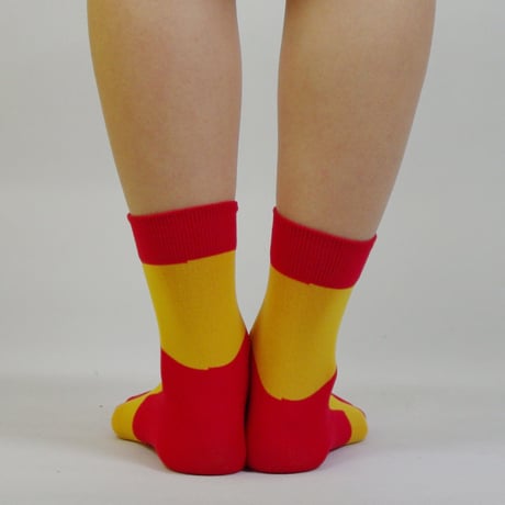 SHOP別注カラー LET'S GO SOCKS / 32 RED YELLOW