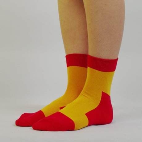 SHOP別注カラー LET'S GO SOCKS / 32 RED YELLOW
