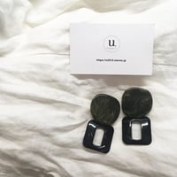 green×black squareピアス・イヤリング