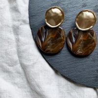 vintage gold brown marble pierce