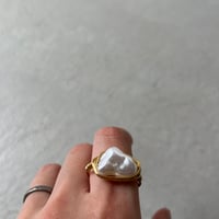 baroque pearl gold wire ring