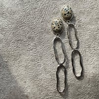 Dalmatian stone long pierce・earring