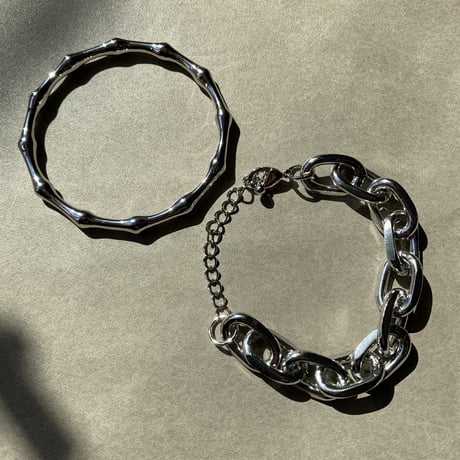 《予約販売》silver chain bracelet ・bamboo bangle