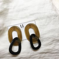 khaki brown×blackフープピアス・イヤリング