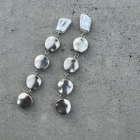 baroque pearl silver stone pierce earring