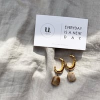 gold beige marble stone pierce
