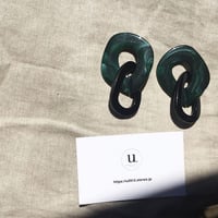 green marble×blackパーツピアス・イヤリング