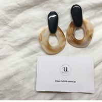black×beige marbleピアス・イヤリング