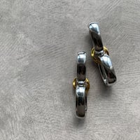 silver chain vintage  gold pierce・earring