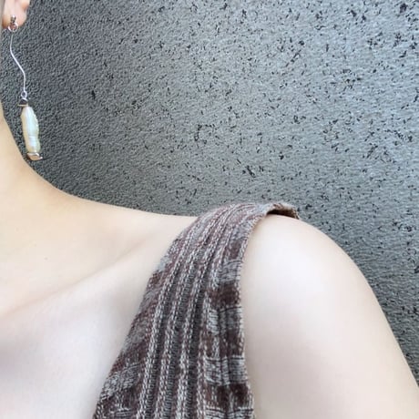 silver imitation pearl  pierce・earring