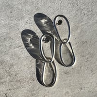 clear silver double  pierce earring