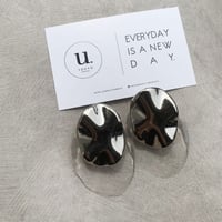 silver wave   clear plate pierce・earring