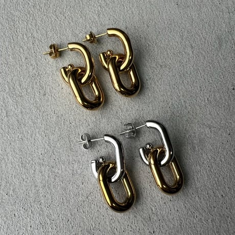 《予約販売》design pierce earring(gold ver. silver gold mix ver.)