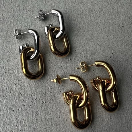 《予約販売》design pierce earring(gold ver. silver gold mix ver.)