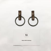 wood×silverメタルフープピアス