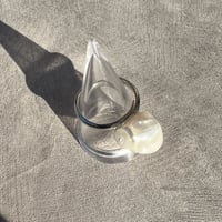 pearl clear silver ring