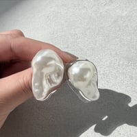 baroque Pearl clear  pierce earring