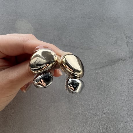 【予約販売】 gold silver stone clear pierce earring