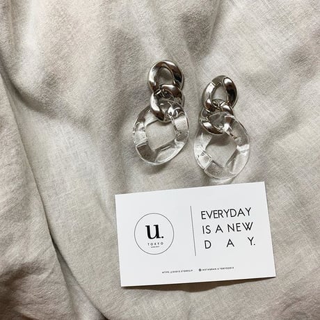 silver clear chain pierce・earring