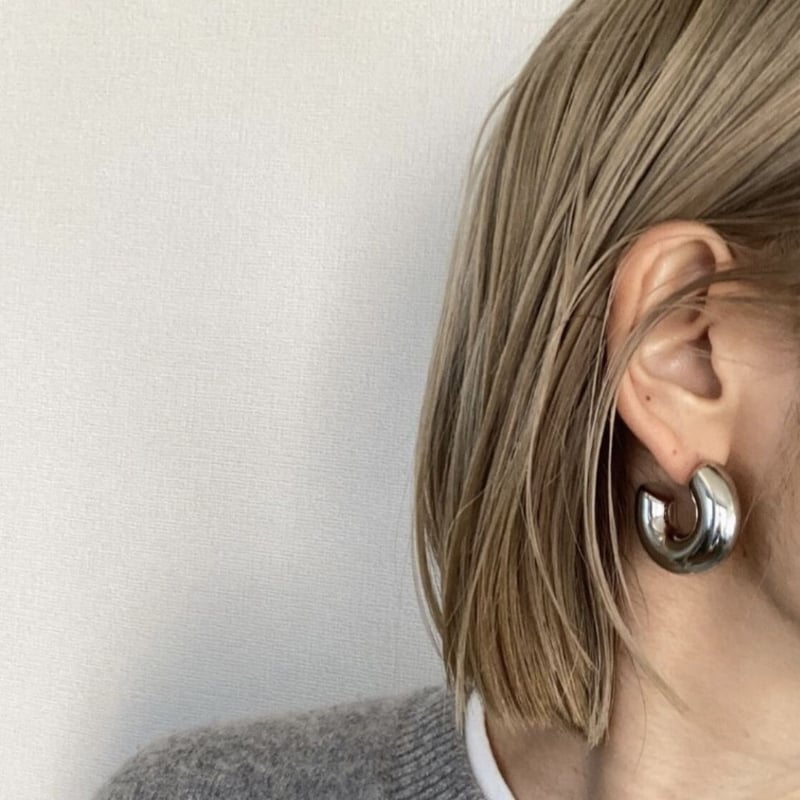 予約販売》metal hoop pierce earring(3cm) | u.tokyo