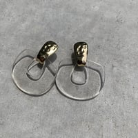 《予約販売》gold clear fanshaped pierce earring