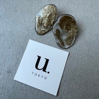 clear gold paint nuance pierce earring