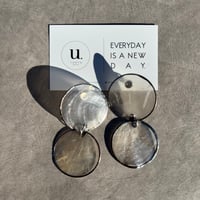 silver shell oval pierce・earring