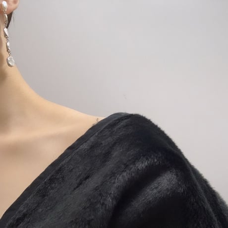 baroque pearl silver stone pierce earring
