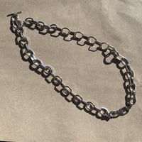 silver oval chain  necklace