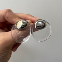 silver stone clear corcoro pierce earring