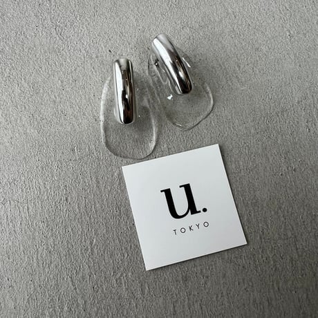 vintage silver beads clear pierce earring