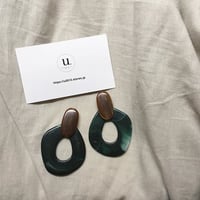 brown×green marbleピアス・イヤリング