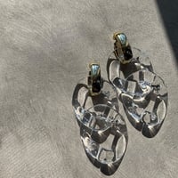 gold clear chain pierce・earring