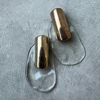 vintage gold beads clear pierce earring
