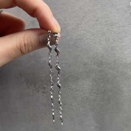 vintage chain long pierce earring
