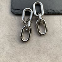 silver triple chain  pierce・earring