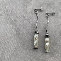 silver imitation pearl  pierce・earring