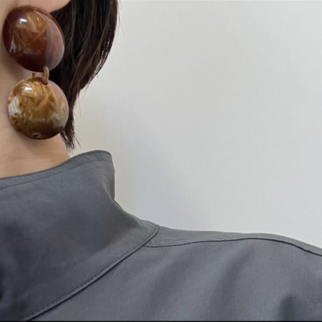 《予約販売》brown marble acryl pierce earring
