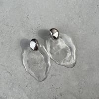 silver clear wriggling pierce earring
